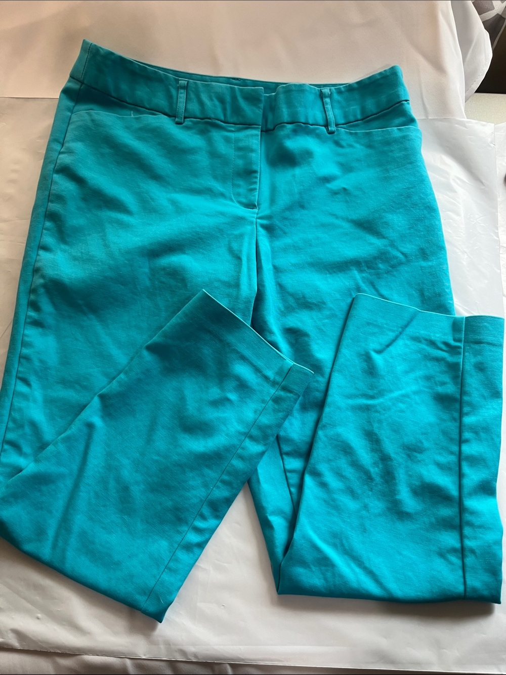 Liz Claiborne Teal/Turquoise Straight-Leg Pants